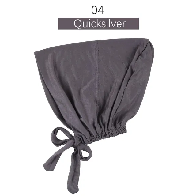 Muslim Women Elastic Tie Back Inner Hijab Caps Cotton Jersey Stretch Underscarf Modal Bonnet Headwrap Turbante Mujer 04