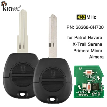 Keyforkess 433MHz No Chip p/n: 28268-8H700 Remote Car Key Fob 2 pulsanti per Nissan Patrol Navara X-Trail Serena Primera Micra Almera
