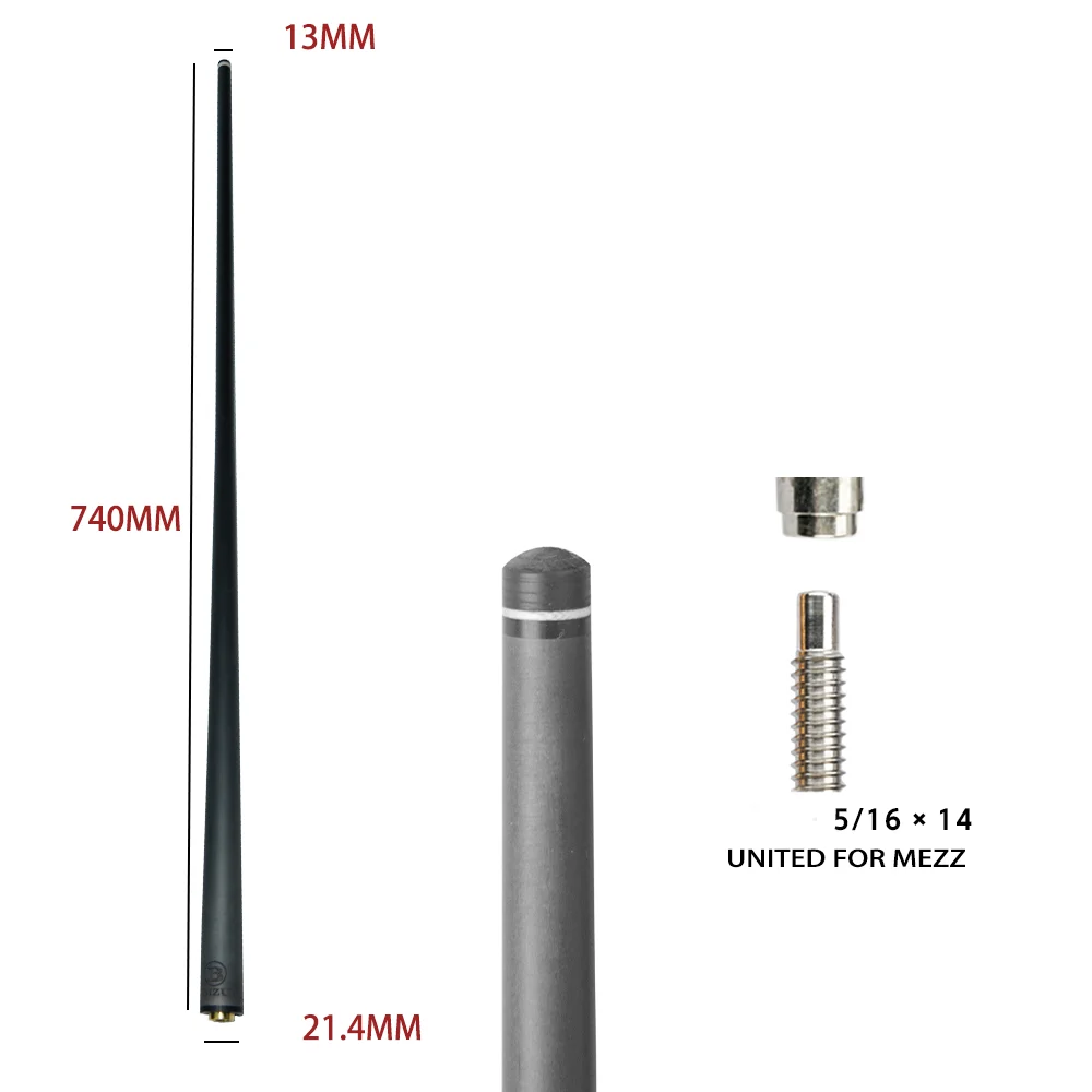 BIZU 13mm カーボン プールビリヤード キューシャフト ブラック