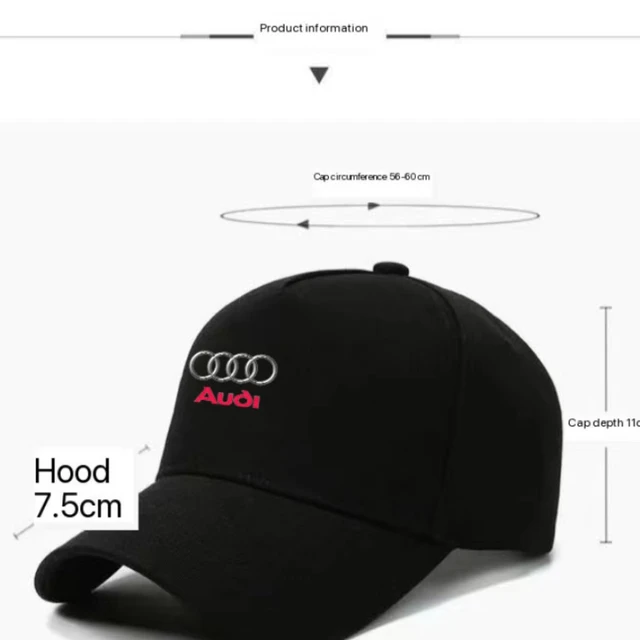 For Audi A3 A4 A5 S4 RS4 A5 S5 RS5 A6 A6 Q2 Q3 Q5 Q Q8 RS4 RS5 Car Logo Adjustable Baseball Hat Outdoor Auto Accessories 2