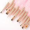 Nail Design Art Pen Pink Transparent Brush Painting Brush Uv Gel Extension Drawing Carving Pen Diy Manicure Tool Nail Brush 1