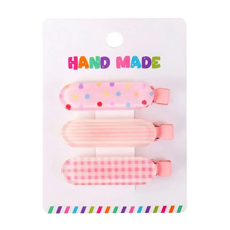 Textured Hair Clip Set - BB Clip Three Pack Forehead Girl Heart Side Fringe Hairpin Professional Salon Partition