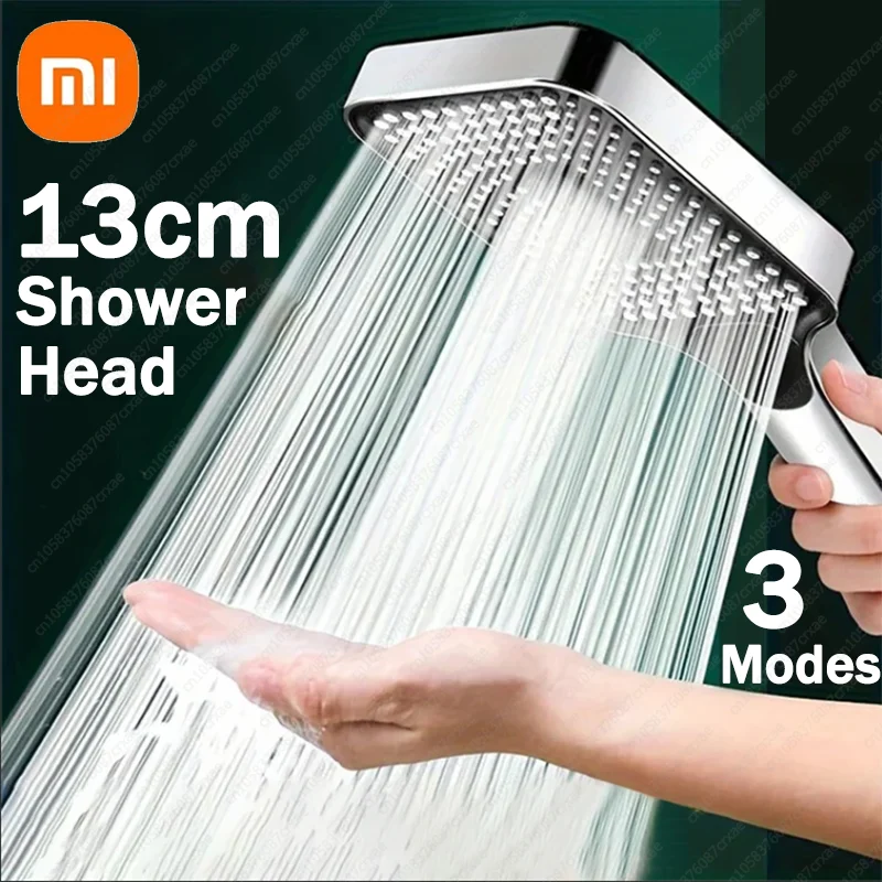 Shower Head 13cm 3 Speed Adjustable High Pressure Massage Bathroom Arm Filter Parts