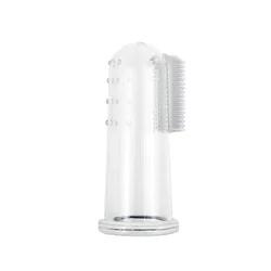 Pet Silicone Finger Toothbrush for Efficient Oral Care and Cleaning (White)