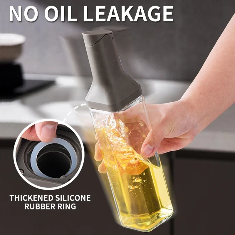 500ML Vinegar Sauce Olive Oil Bottle Glass Oil Dispenser Leak-Proof Seasoning Bottle Kitchen Cooking BBQ Cooking Tool