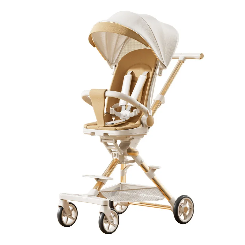 Lightweight Baby Stroller Can Sit and Lie Down One-touch Folding High Landscape Cart Two-way Baby Carriage