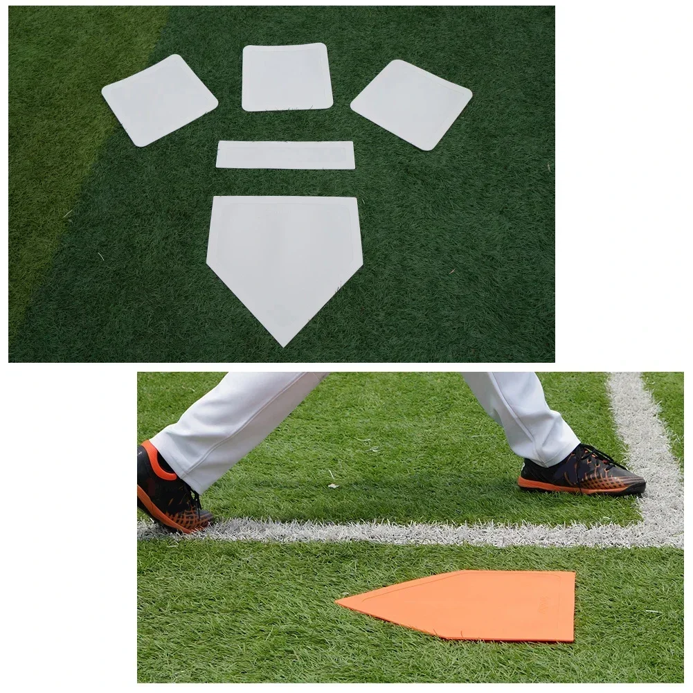 Baseball Bases Thrown Down 1 * Home Plate 1 * Pitcher's Rubber Set 3 Base For Backyard Playground Lightweight