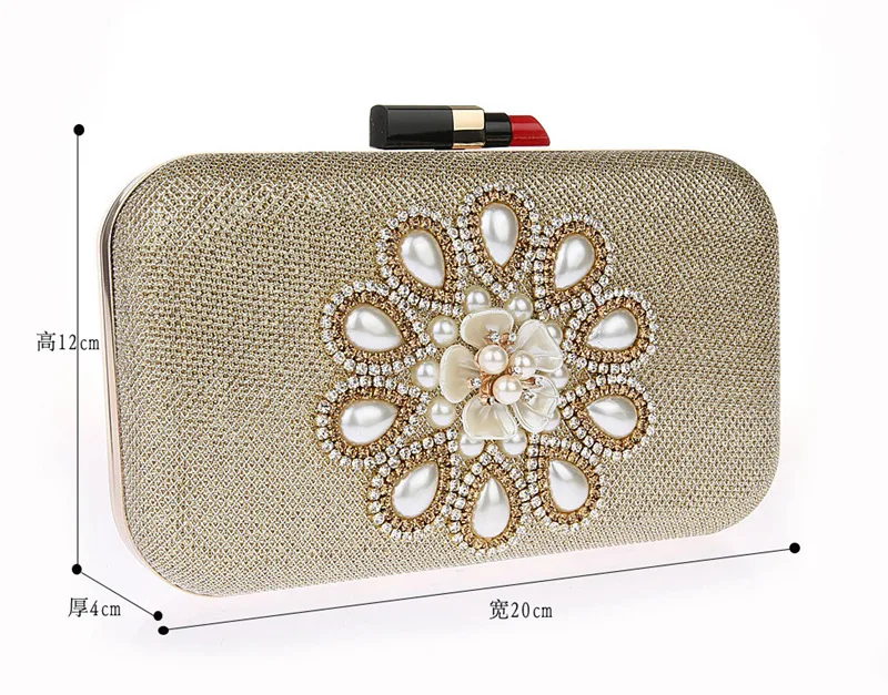 New Women Flowers Evening Clutch Bags Handmade Wedding Banquet Shoulder Bags Mini Clutch Purse Fashion Wallets 5 Colors