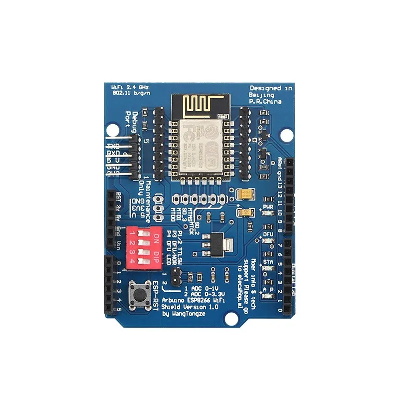 Esp8266 Esp-12E Uart Wifi Wireless Shield Development Board Per Arduino Uno R3 Module Mega 3.3V 5V Ttl Interface One