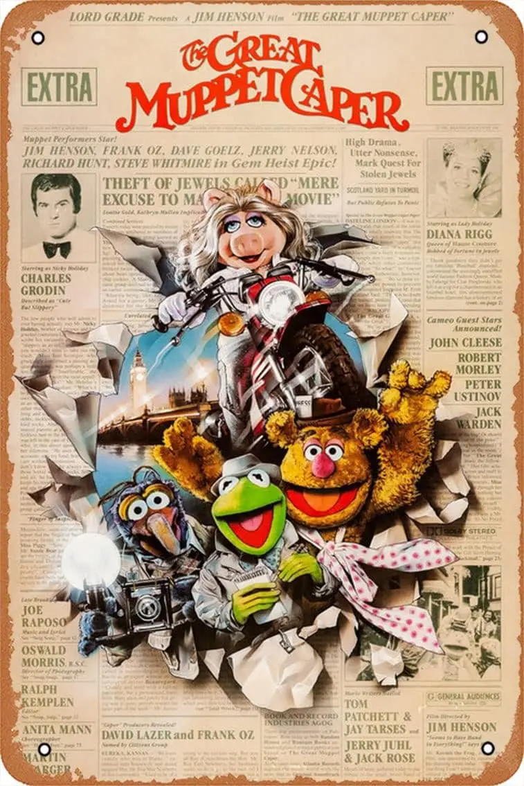 

The Great Muppet Caper 1981 винтажный металлический жестяной знак 12x8 дюймов плакат кино плакат