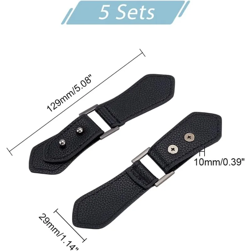 PU Leather Cloak Clasp Fasteners Sew on Toggle Closures Sewing Snap Toggle Buttons Metal Coats Buckle Clips Duffle 5 Sets