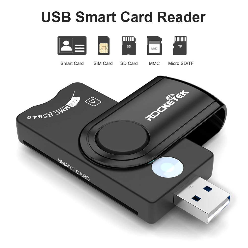 

USB SIM Smart Card Reader For Bank Card IC/ID EMV SD TF MMC Card Reader USB-CCID ISO7816 DNI Citizen Memory Card Reader Adapter