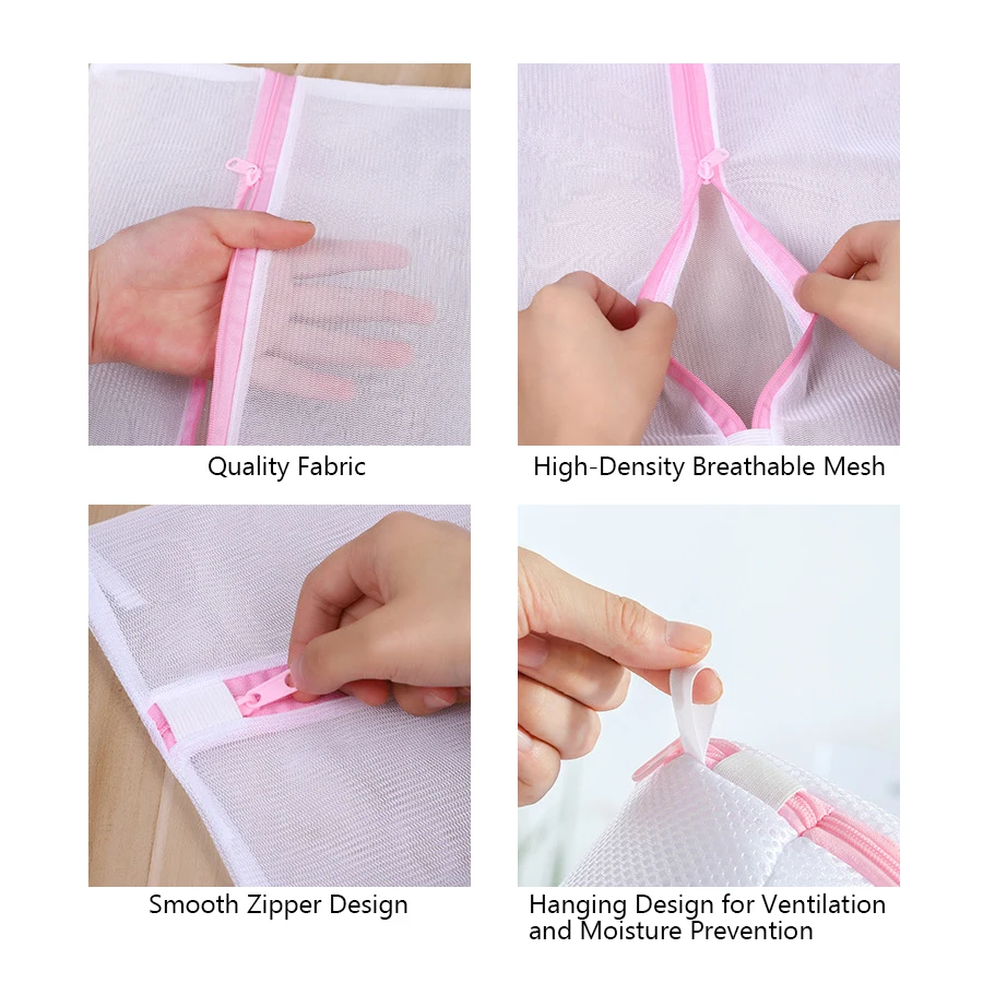 3Pcs/Set Bra Underwear Products Zippered Mesh Laundry Bags Baskets Household Cleaning Tools Accessories Laundry Care 4