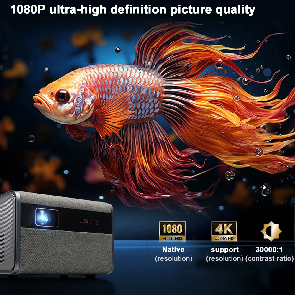 2025 NEW DITONG J10 projector 1920 * 1080P autofocus 4k HD video outdoor mobile phone Android smart home theater LED projector 4