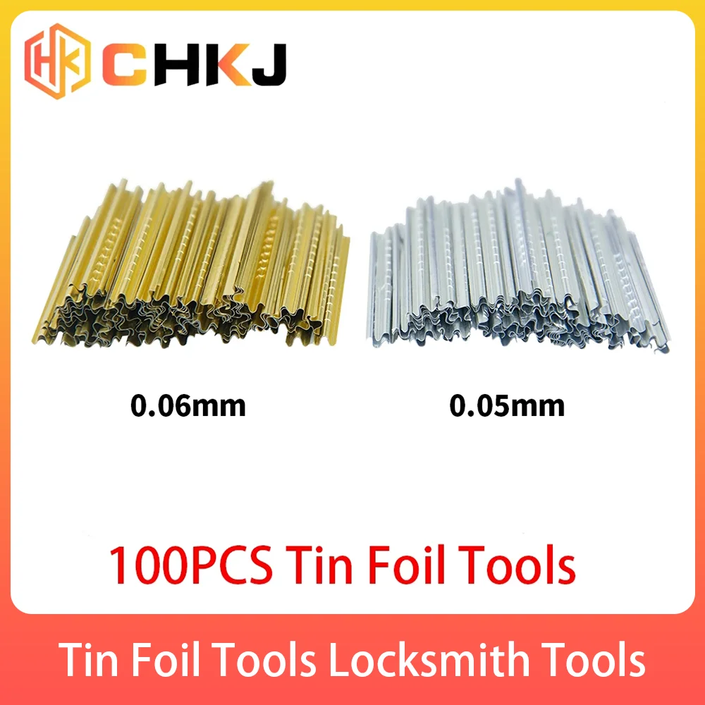 Tin Foil Tools Locksmith Tools Gold And Silver Tin Foil Key Consumables 100PCS/Box 0.05MM/0.06MM locksmith tools tin foil key
