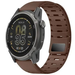 Premium 22mm Silicone Magnetic Bracelet Watch Strap - Suunto 9 Peak (Brown)