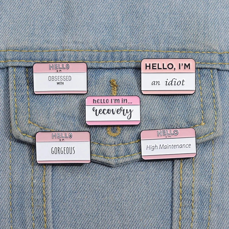 Quirky Anxious Dialog Enamel Lapel Pins Image 9