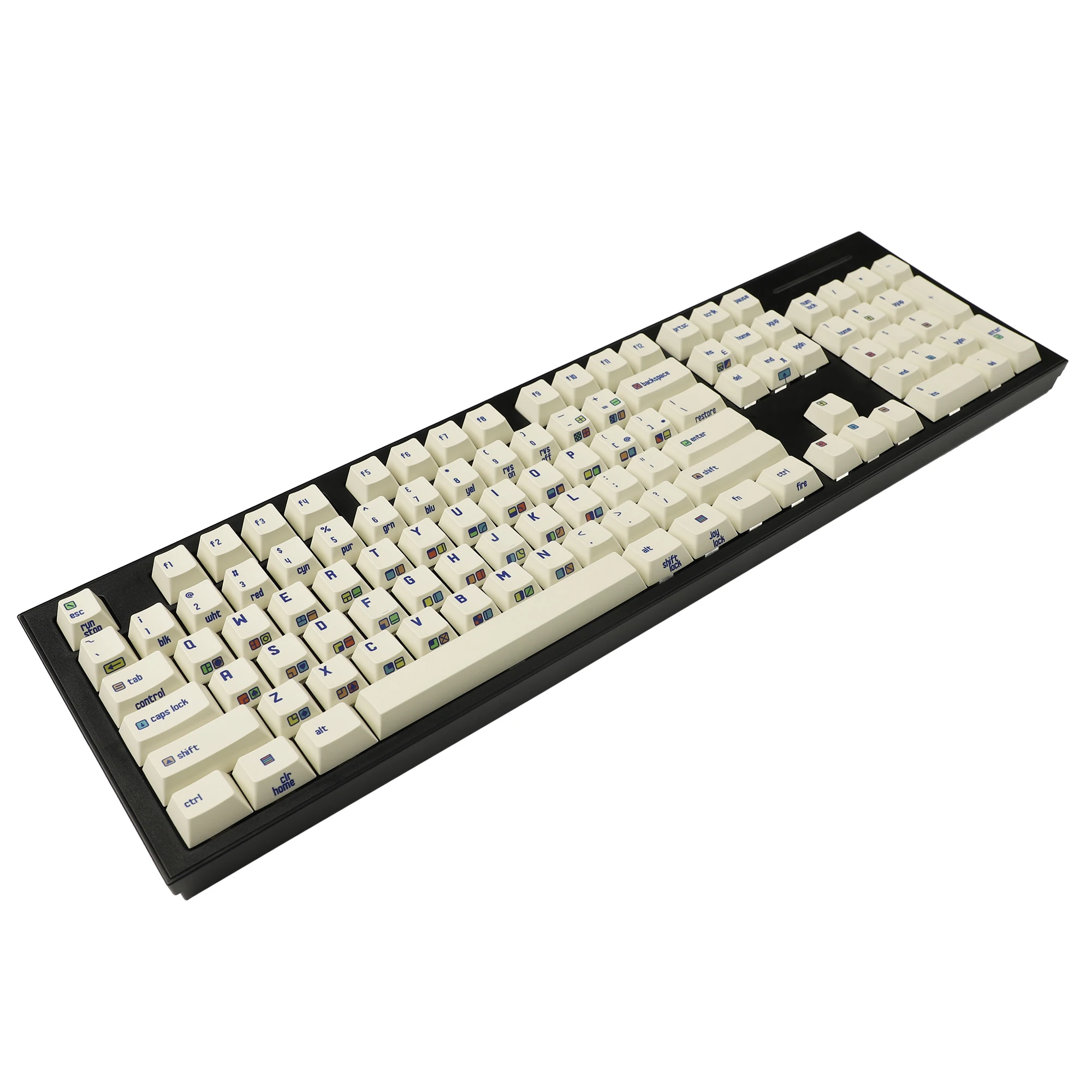 Commodore 64 Teclas para Tkl 61 64 68 75 87 96 104 108 Teclado Keychron mx 153 Teclas Perfil de Cereja Iso Pbt - Imagem 2