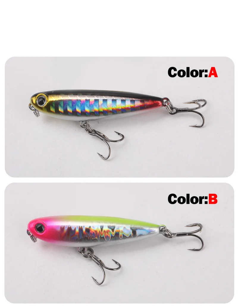 OUTKIT 5 cm 2,8 g schwimmender Bleistift-Angelköder oben Wasserhunde Hartköder Köder Wobbler Künstlicher harter Köder Angelgerät Pesca – Detail 11