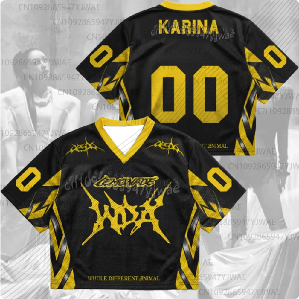 2026 K-Pop-Fans Support Metallic Lemonade Style World Tour Jersey Karina Winter Fans Kinder Kurzarm T-Shirt für Männer und Frauen