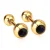Surgical Round Shape Cubic Zirconia Screw Stud Earrings Gold Color Stainless Steel for Kid/Women/Girl Jewelry Piercing 8