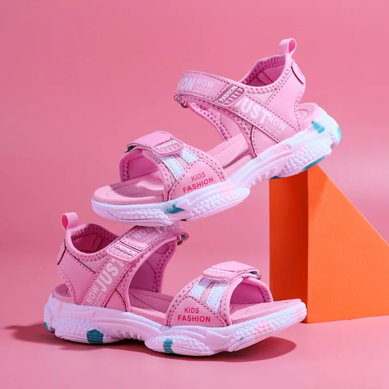 Summer Brand Non-slip Beach Shoes Children Sandals Girls Casual Shoes Kids Flowers Princess Flat Size 29-38 beach shoes children sandals kids shoes kids sandals
