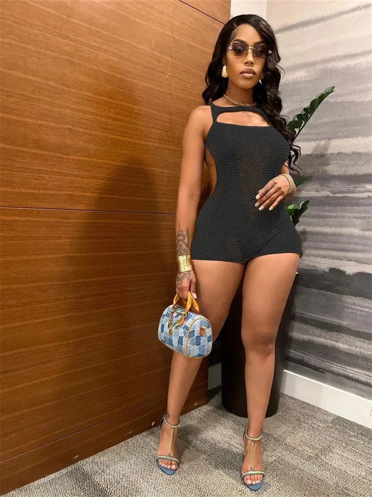 Wmstar Women's Jumpsuits Summer One Piece Outfits Slip Hollow Out  Sexy New Style Playsuits Overalls Wholesale Dropshipping 2025