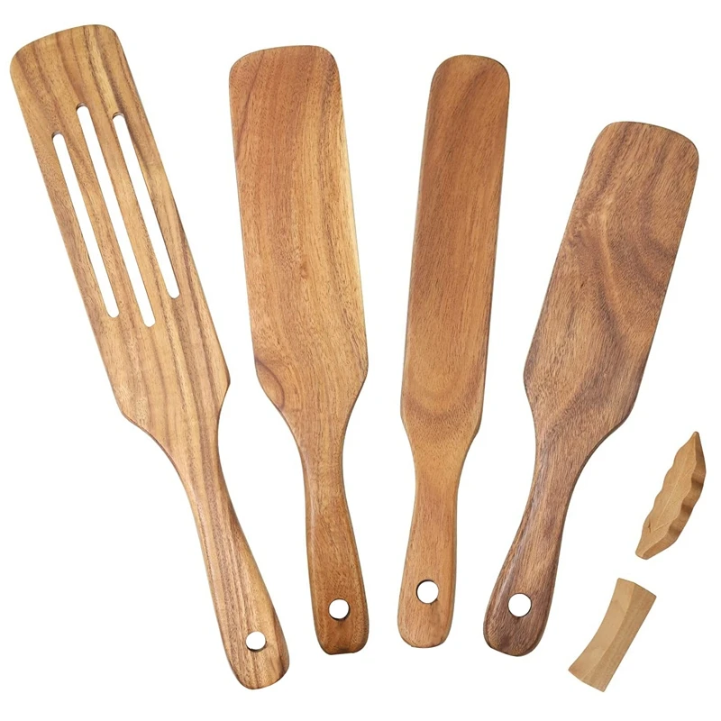 

HOT SALE Wooden Spatula Set,Kitchen Utensils Set Heat Resistant Cookware With Wooden Pallets Spurtles Kitchen Spoons For Cooking