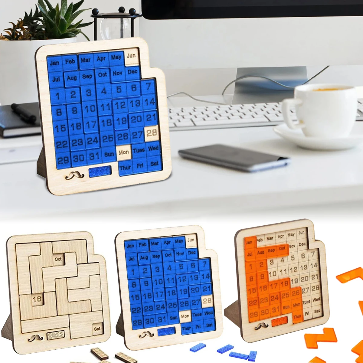 Daily Calendar Puzzle Wooden Calendar Play A Different Puzzle To 