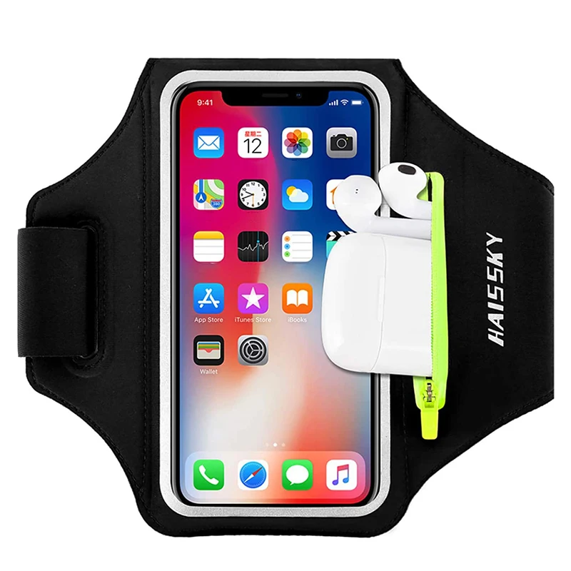 HAISSKY Running Sport Armbands For iPhone 16 15 14 13 12 Pro Max