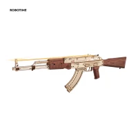 Robotime Rokr Automatic Rifle AK47 3D Wooden Gun Funny DIY Building Block Toys for Kids Adults Justice Guard Wooden PuzzleLQ901 1