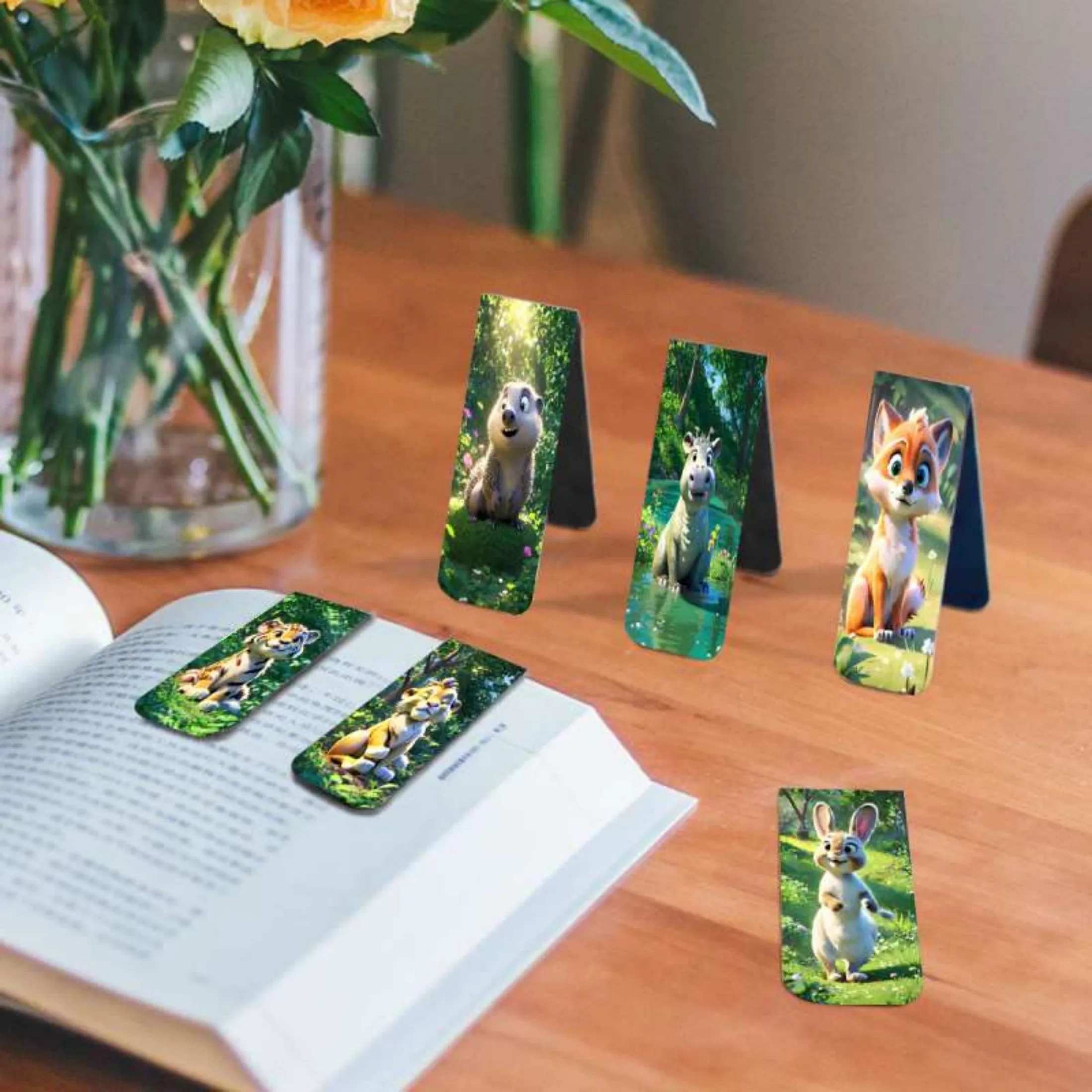 12pcs Vibrant Animal Magnetic Bookmarks Durable Page Markers For Readers & Educators magnetic bookmark bookmark page holder animal bookmark bookmarks stationery supplies