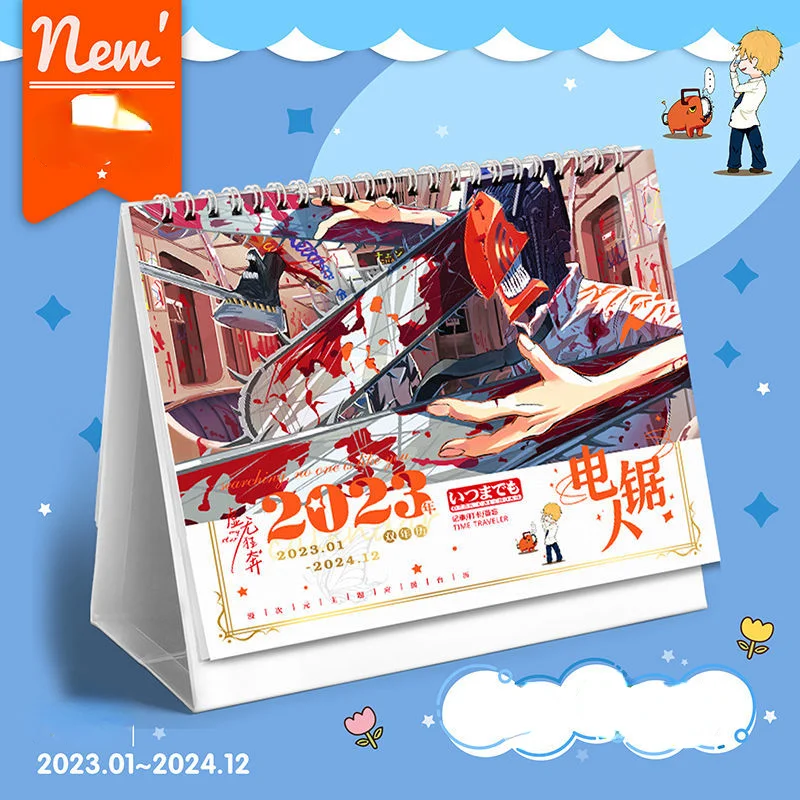 Anime Calendar 2023-2024 Chainsaw Man Desk Calendar Pochita Makima Power  Cartoon Printing Products Calendars Office Accessories - Desk Calendar -  AliExpress