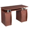 Computer Desks,115* 55*74cm 15mm MDF Portable 1pc Door with 3pcs Drawers Computer Desk (A Box) Coffee Color 6