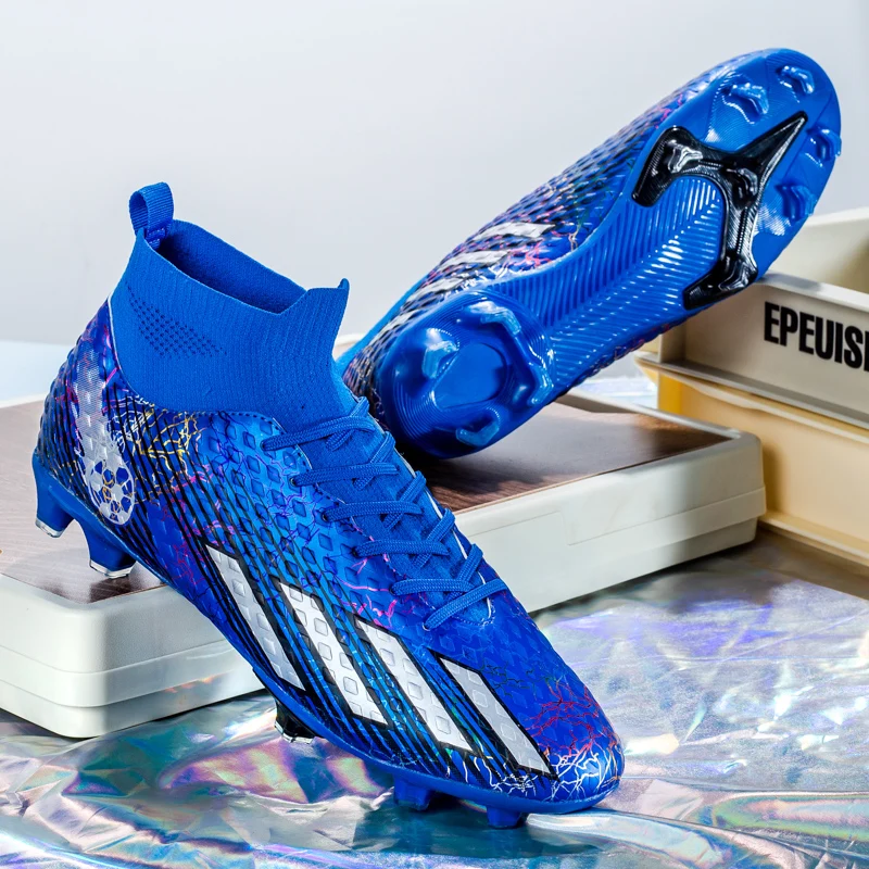 NEU Fußball für Männer Hohe Stiefeletten Herren Outdoor Rutschfeste Fußballschuhe Gras Multicolor Trainingsspiel Turnschuhe_voghion.com