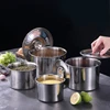 Stainless Steel Food Storage Organizer Can with Lid Round Grains Spice Box Durable Egg Sugar Bowl Stew Pot Home Kitchen Items 2