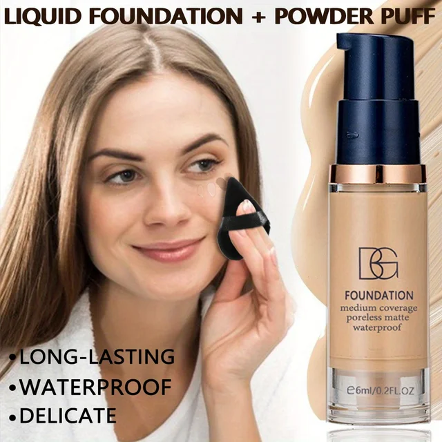 2PCS Full Coverage Matte Liquid Foundation Set 2