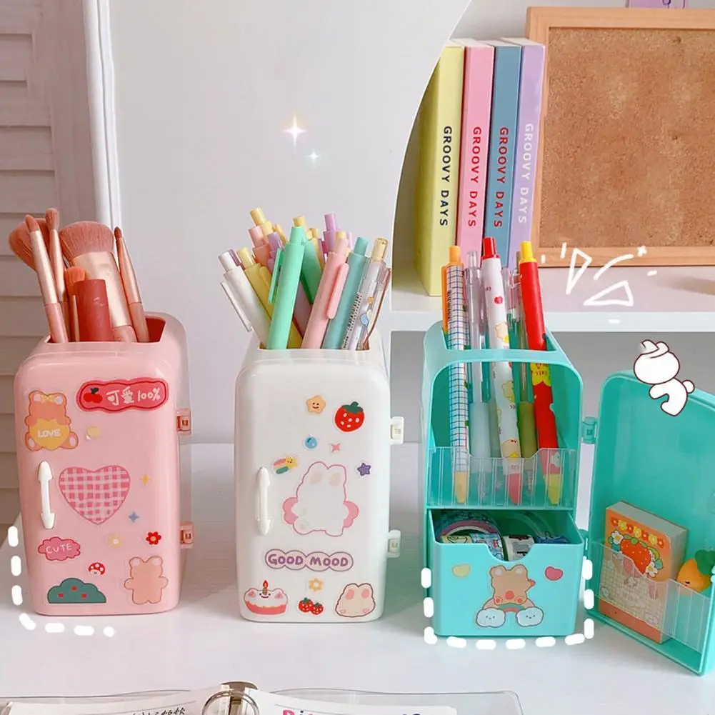 

Pen Holder Practical Refrigerator Shape Pencil Holder Lightweight Pencil Cup