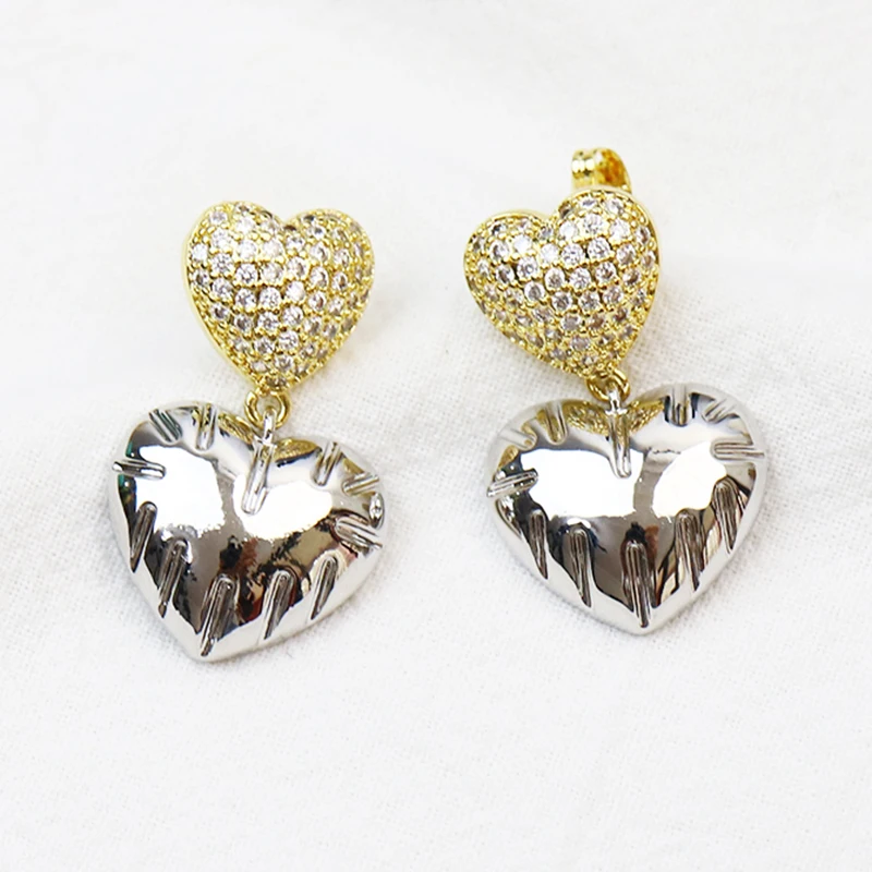 

Серьги-подвески женские в форме сердца, 3 пары