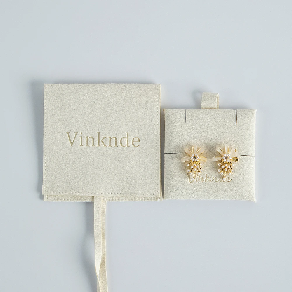 Individuelles Logo 8x8cm Mikrofaser-Schmuckbeutel mit 6x6cm Karte für Ringe, Ohrringe, Halsketten Aufbewahrungsorganizer Hochzeitsgeschenk-Verpackung – Detail 17