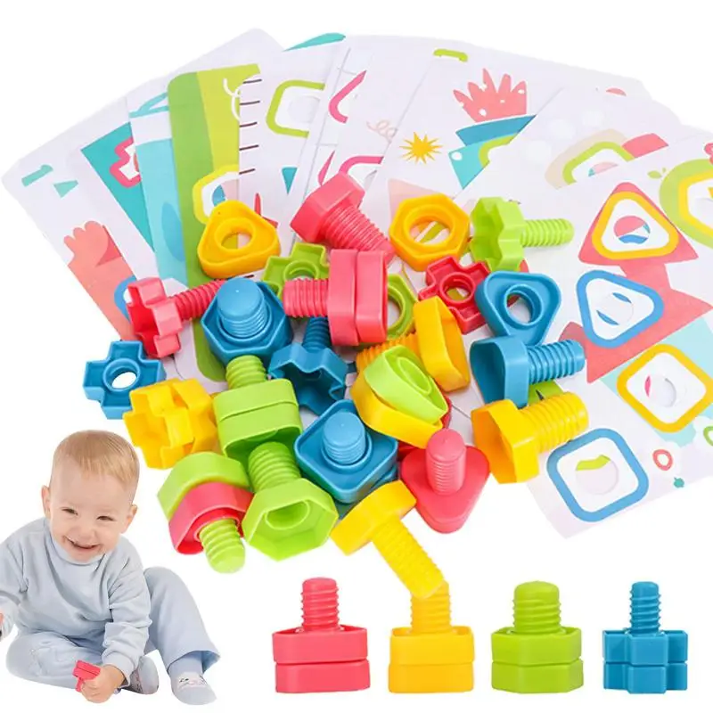 

Nuts And Bolts For Kids Shapes And Colors Match Toys Montessori Building Construction Improve Fine Motor Skills
