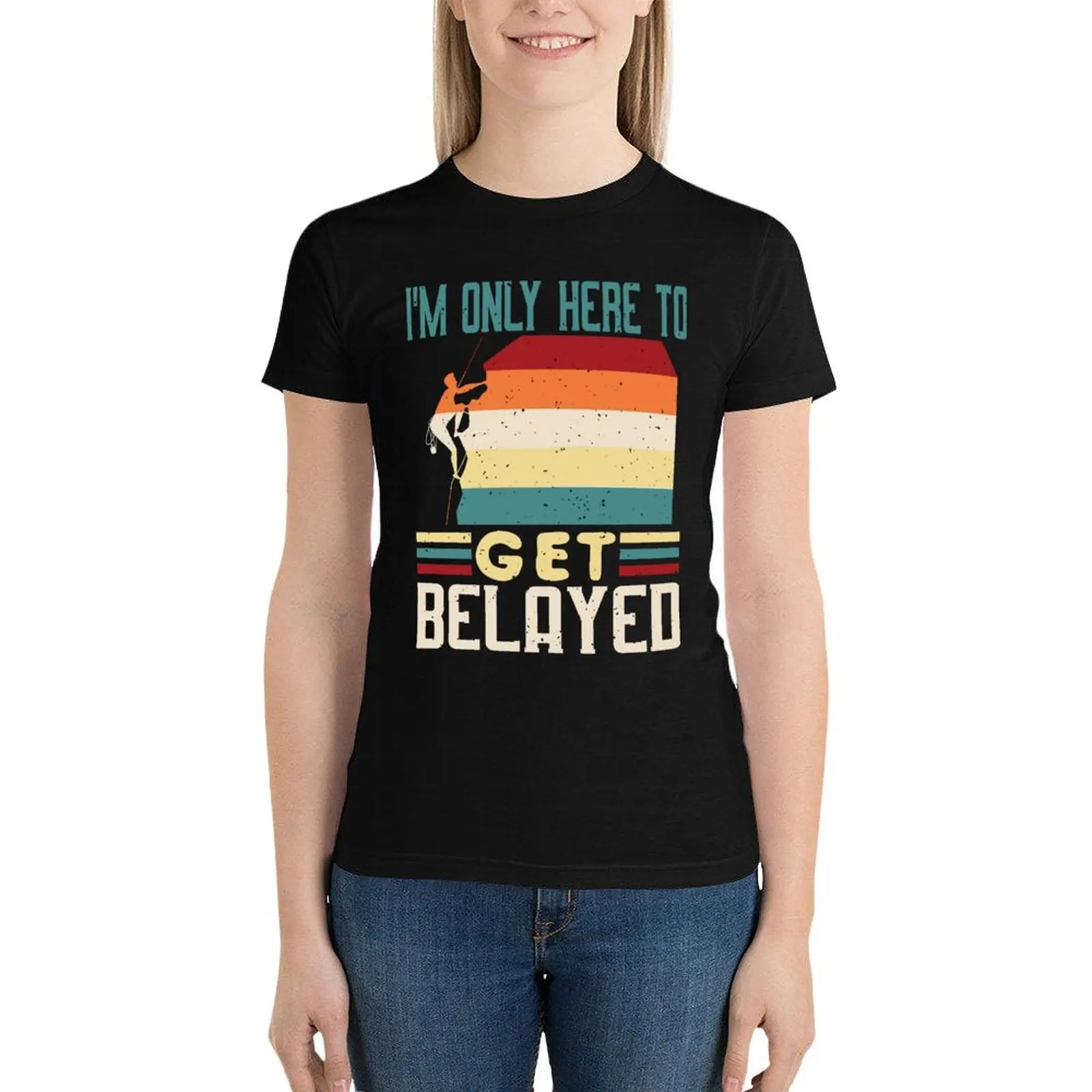 Vintage Rock Climbing Get Belayed Pun Joke Rock Climber T-Shirt sublime quick-drying western t-shirt dress for Women
