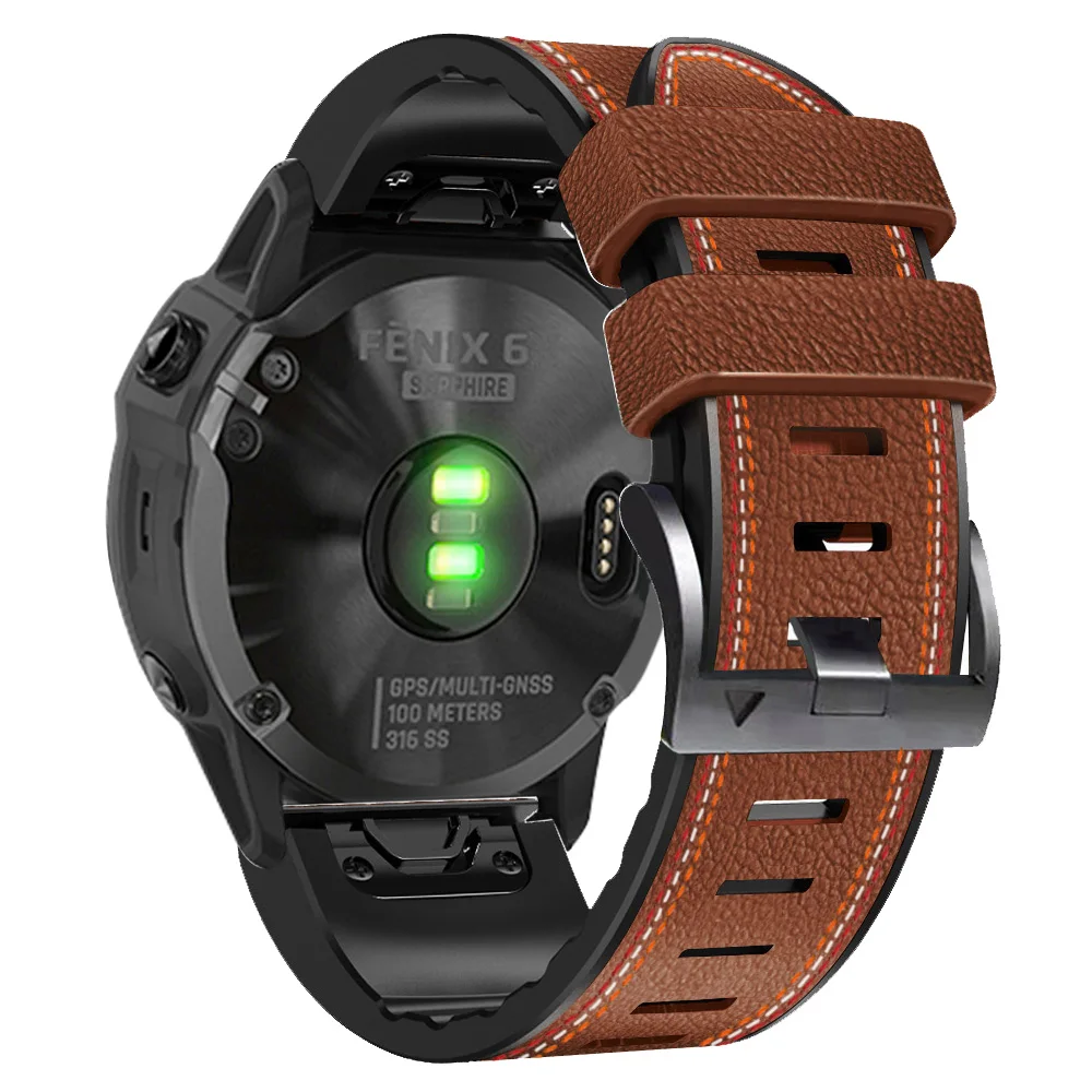 Enhanced Quickfit Leather-Silicone Watch Strap Bracelet