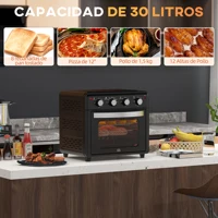 Homcom Four De Table Électrique Multifonction 30L 1600W 43X39X39Cm Noir 4