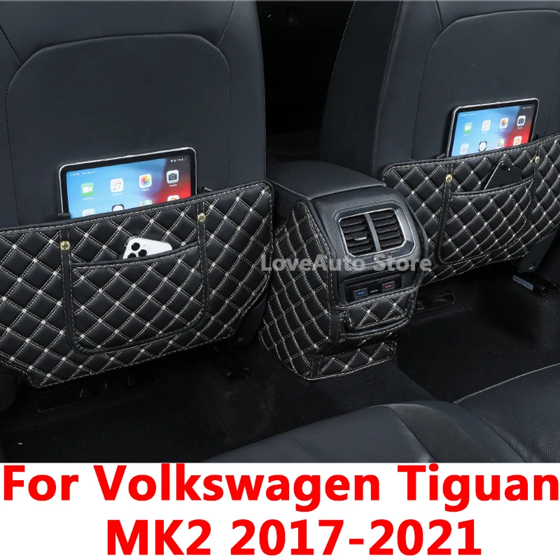 

For Volkswagen VW Tiguan MK2 2021 2020 2019 2018 2017 Car Rear Seat Anti-Kick Pad Rear Seats Cover Back Armrest Protection Mat