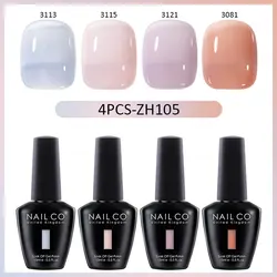 Autumn Winter Translucent Gel Nail Polish Kit - 4pcs 15ml Jelly UV Nail Colors (NC - 4H - ZH105)