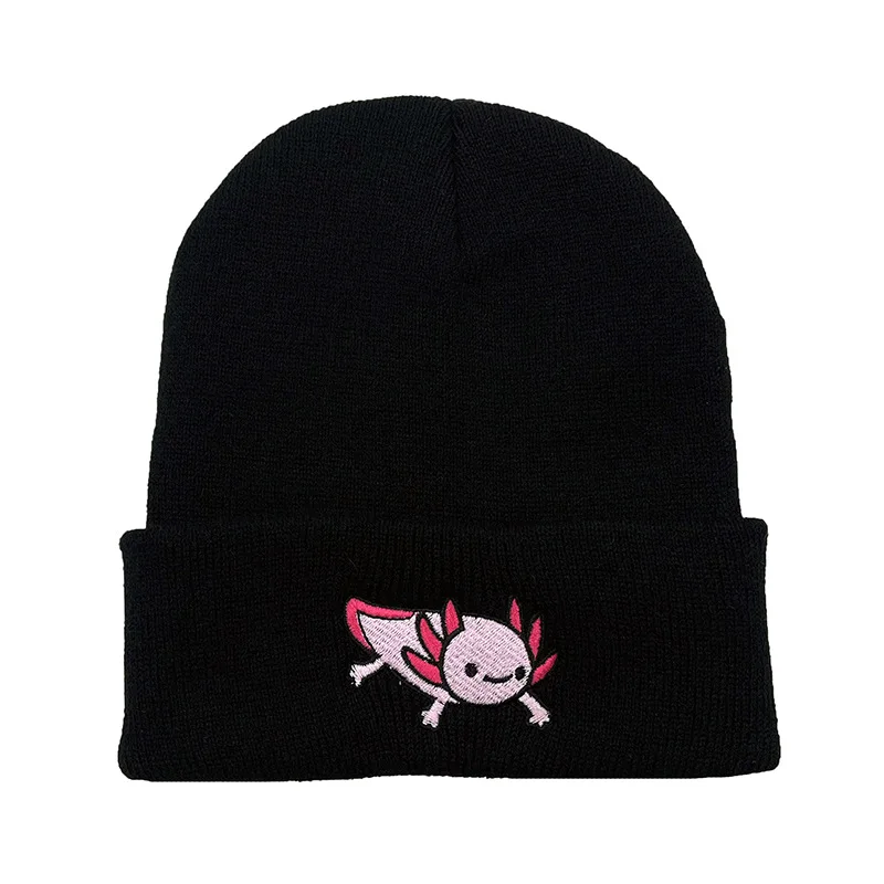 

Women Men Winter Beanies Hats Cute Salamanders Gothic Street Knitted Bonnet Cap 100% Cotton Fashion Warm Skullies Beanies Hats