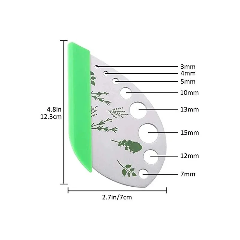 9Hole Stainless Steel Herb Stripper Multifunctional Herb Peeler Herb Vanilla Stripper Vegetable Leaf Remover Cutter Kitchen Tool 6
