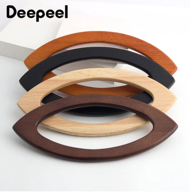 2/4Pcs 20*9cm Wooden Bag Handles Woven Hanbag Handle Purse Frame Kiss Clasp DIY Handmade Sewing Brackets Wood Bags Accessories