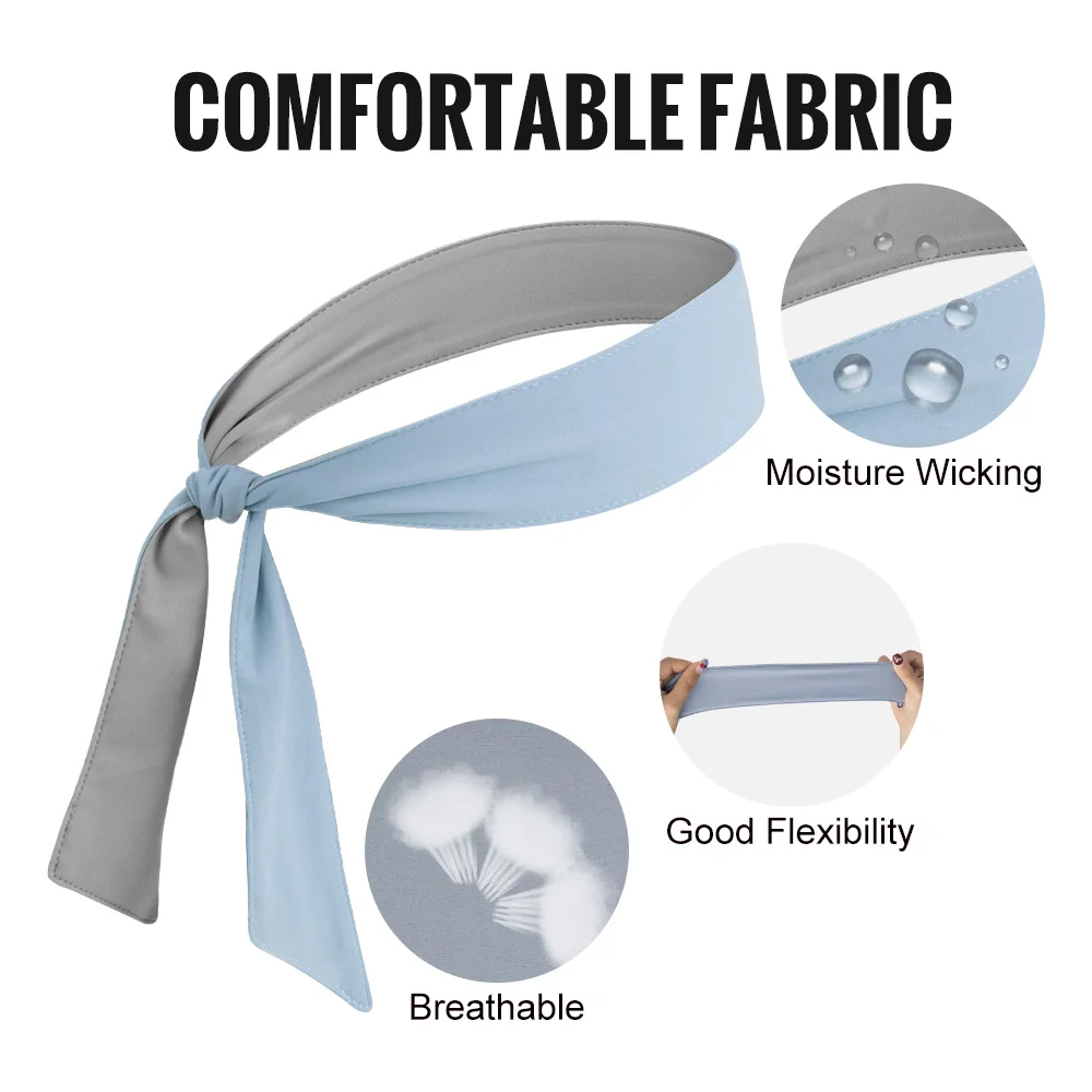 WRELS Sports Headbands Quick Dry Sweatbands Moisture Wicking Non-Slip Headband Adjustable Stretchy Head Tie Running Headbands